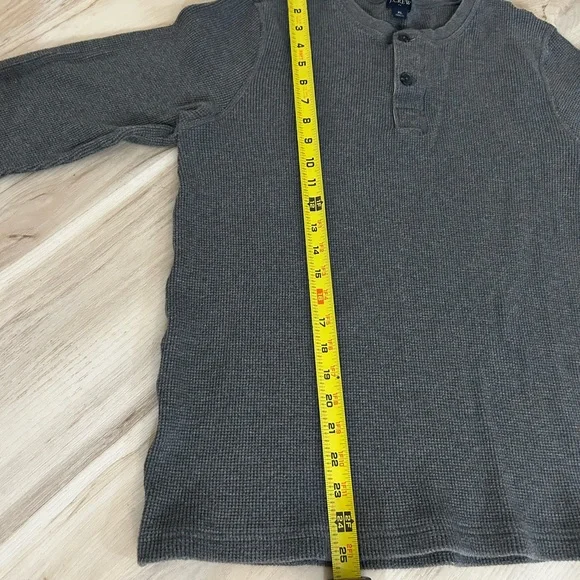 J.Crew XL Gray Waffle Knit Henley Long Sleeve Shirt Thermal Casual Top - Picture 7 of 10